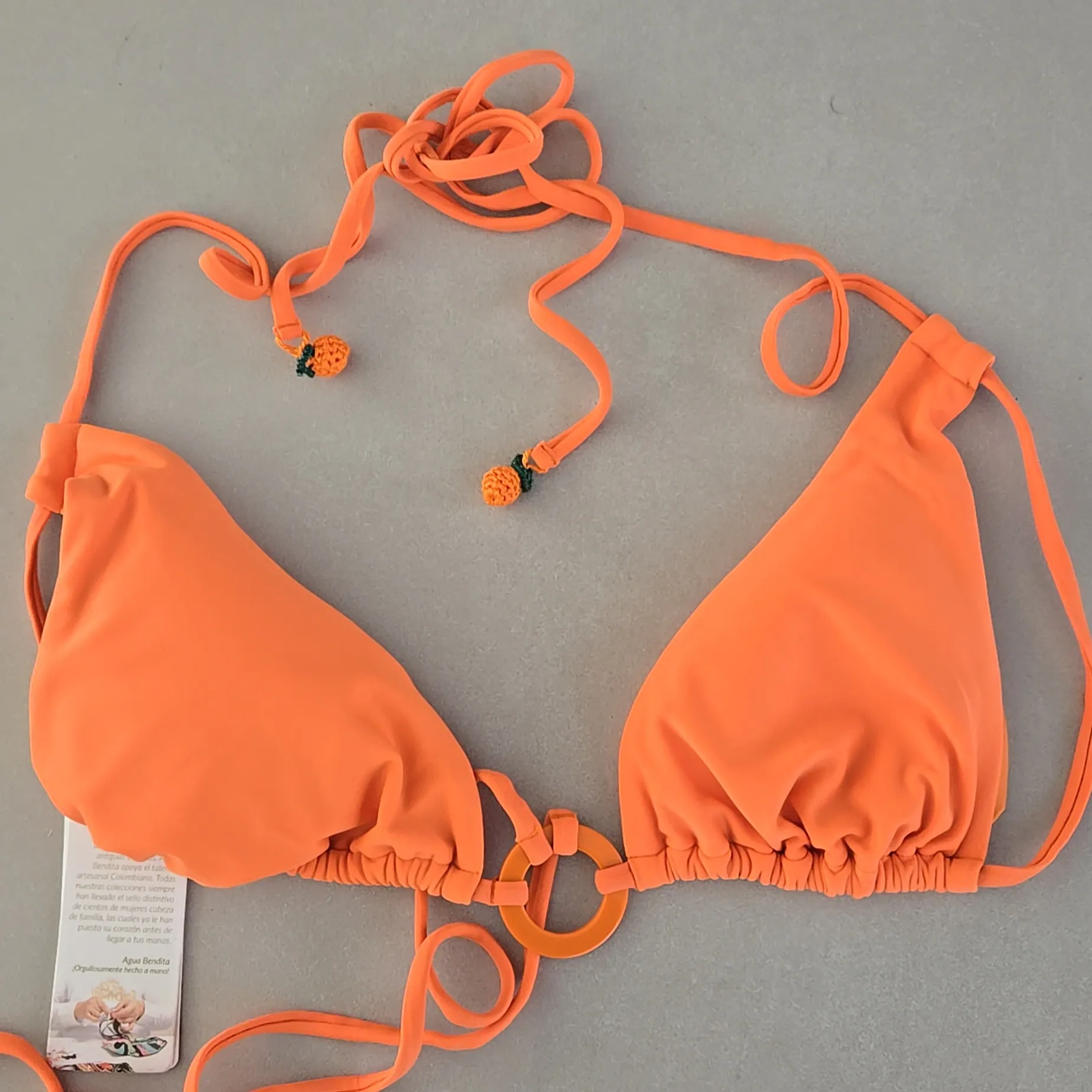 NWT! Agua Bendita Tammy Vita Solid Orange Set Size L - Image 4
