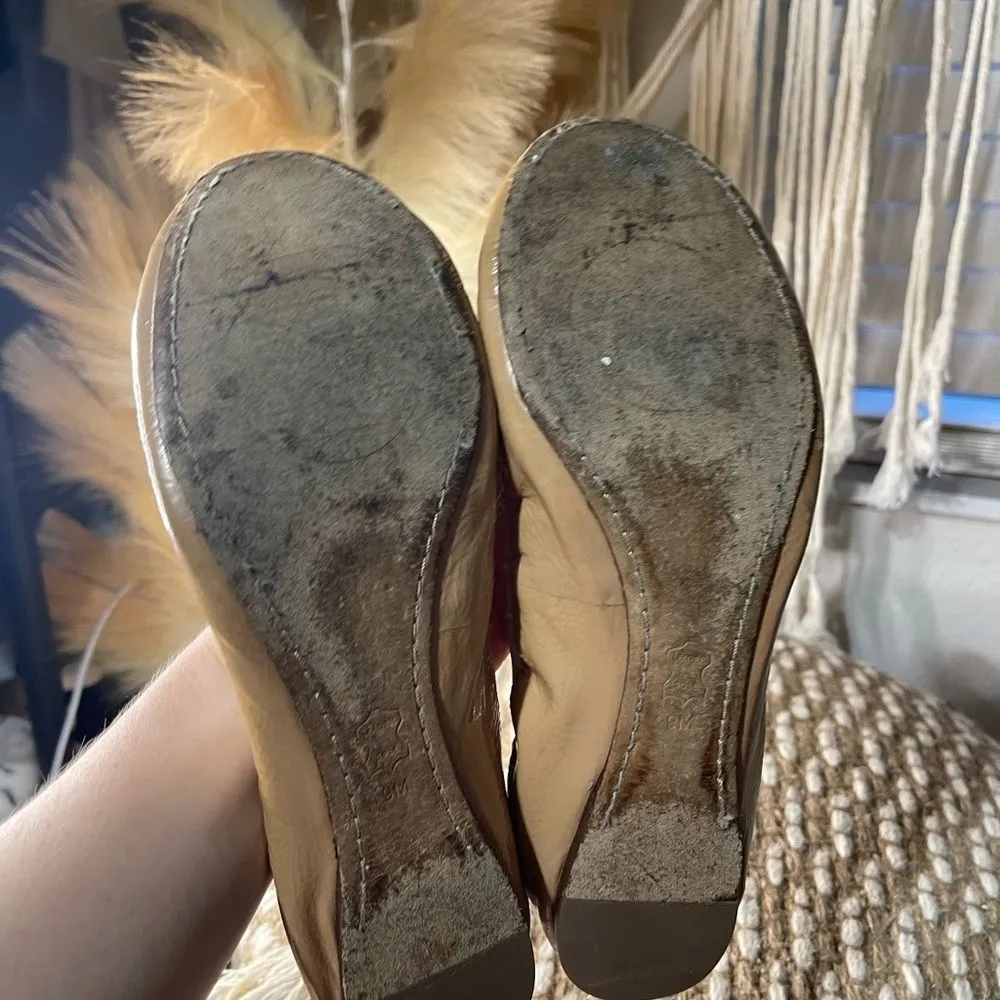 Tory Burch Caroline Beige Patent Leather Ballet Flats - Image 3