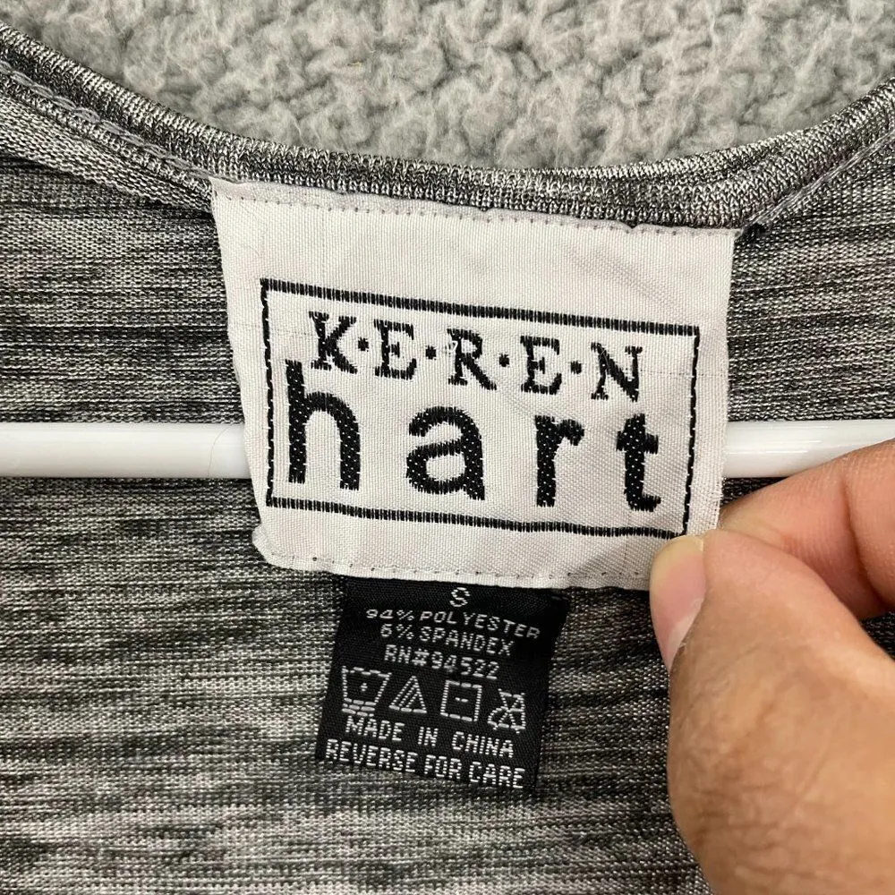 KEREN hart Gray Metallic Women S‎ Sequined Plunge Blouse - Image 4