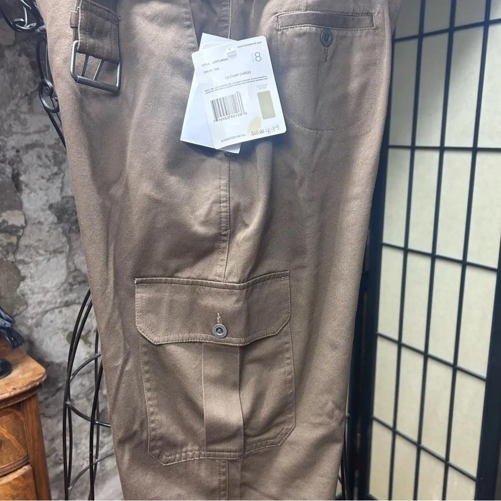 VTG Deadstock Liz Claiborne 'Liz Wear Jeans' 100% Cotton Cargo Pants: Size 8P - Image 6