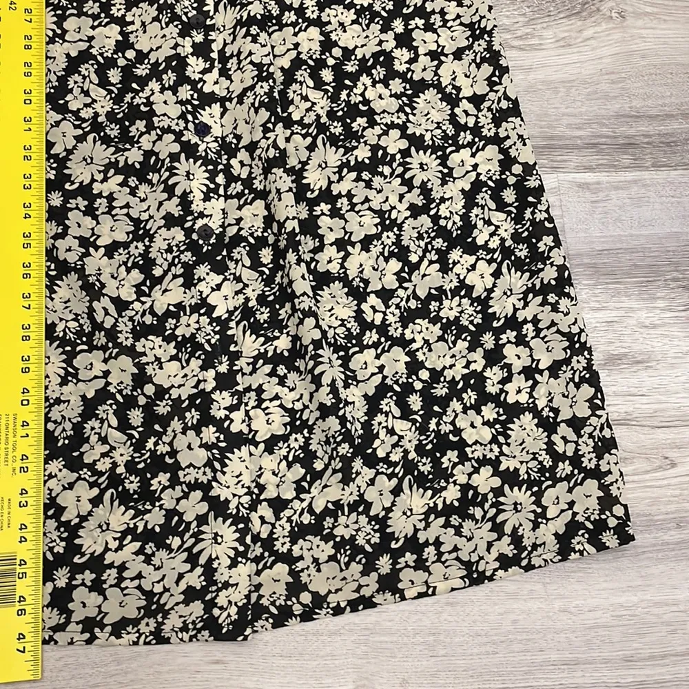 Daniel Ho Black & Cream Floral Print Midi Tie Back Sleeveless Round Neck Dress S Multiple - Image 11