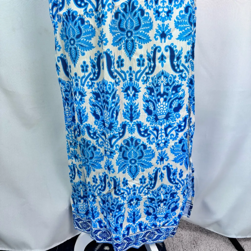 Anthropologie Plenty by Tracy Reese blue baroque motif smocked maxi dress Size S - Image 5