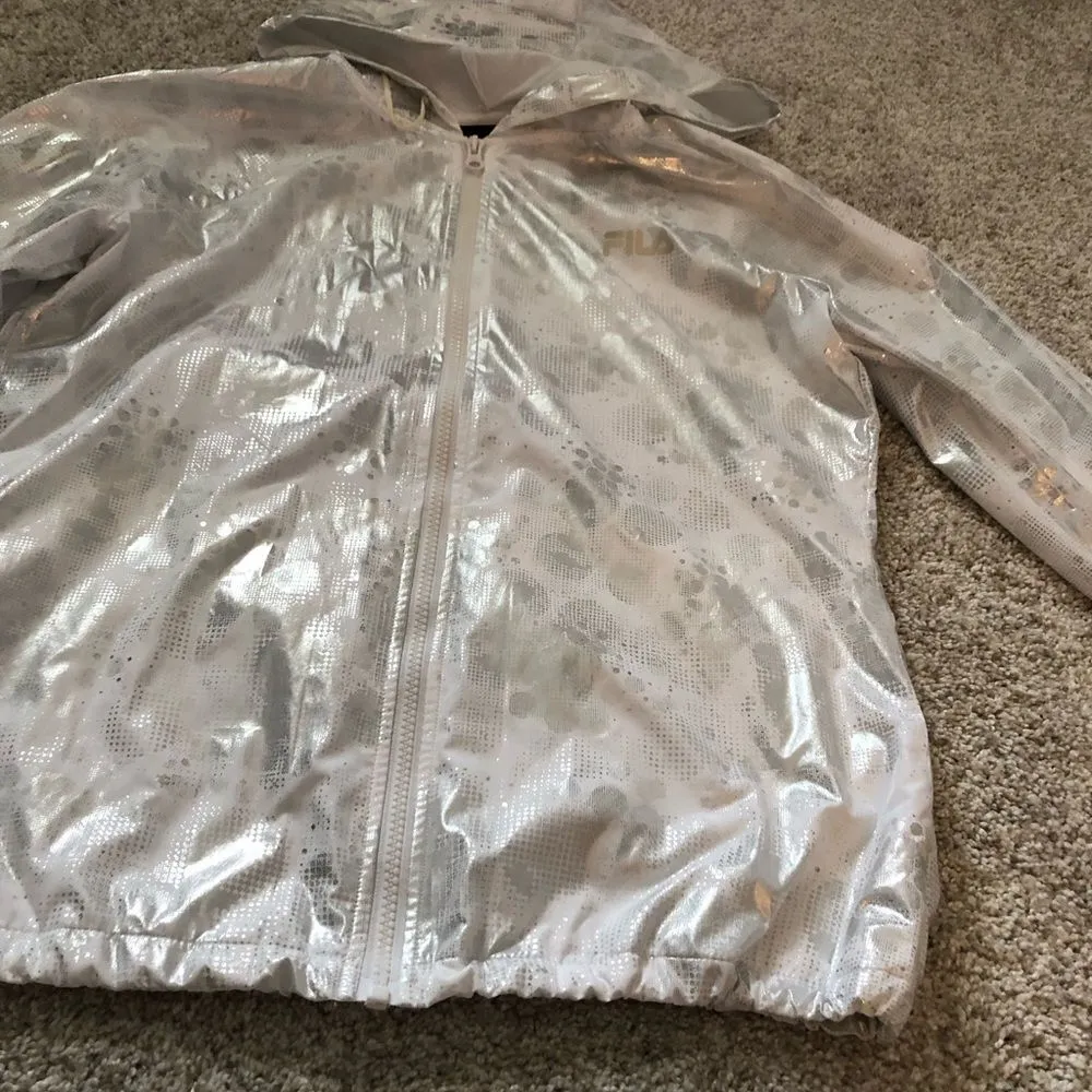 light weight sports active wear windbreak jacket with hoodie, size small - Image 5