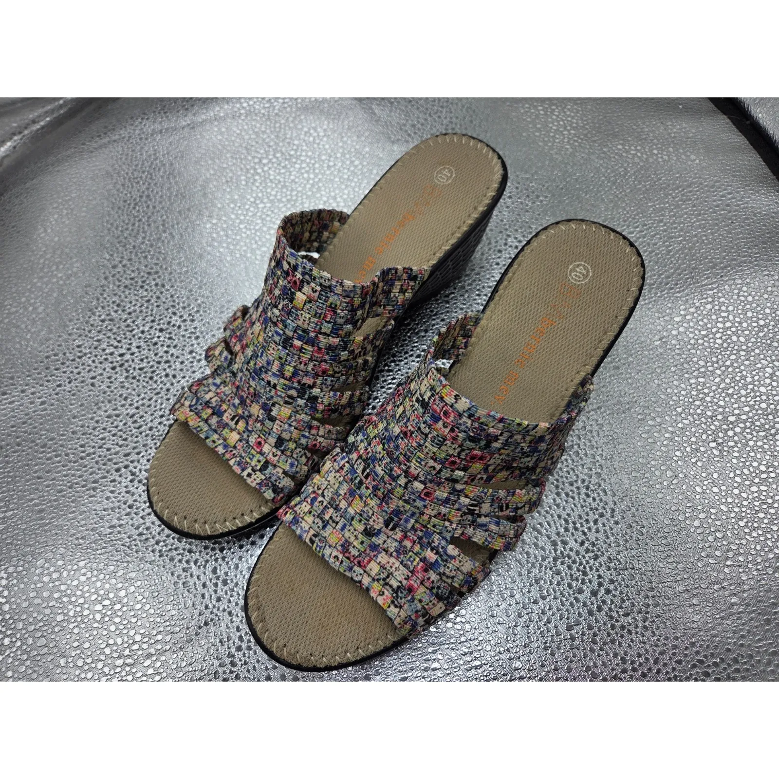 Bernie Mev Kent Wedge Comfort Sandals Confetti Multicolor Shoes Euro 40 - Image 3