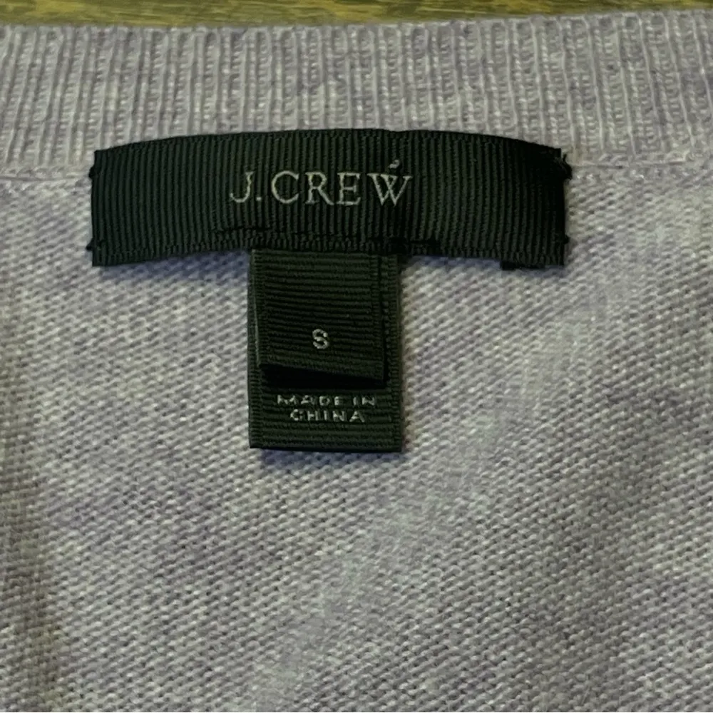 Relaxed V-Neck Wool Blend Sweater Shirt Cuffs Lilac Purple Womens Small - Image 3