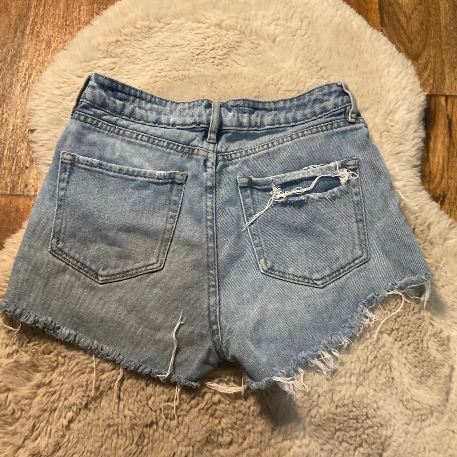 Pacsun Mom Jean Shorts Size 25 Cut Off‎ Denim Shorts Raw Hem - Image 6