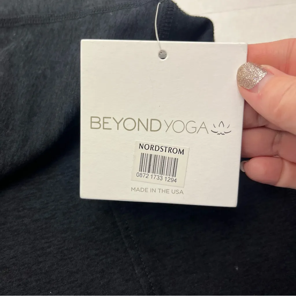 Beyond Yoga Make the Cut Split Ankle Pants Womens SZ XL Spacedye Black Grey NEW - Image 5