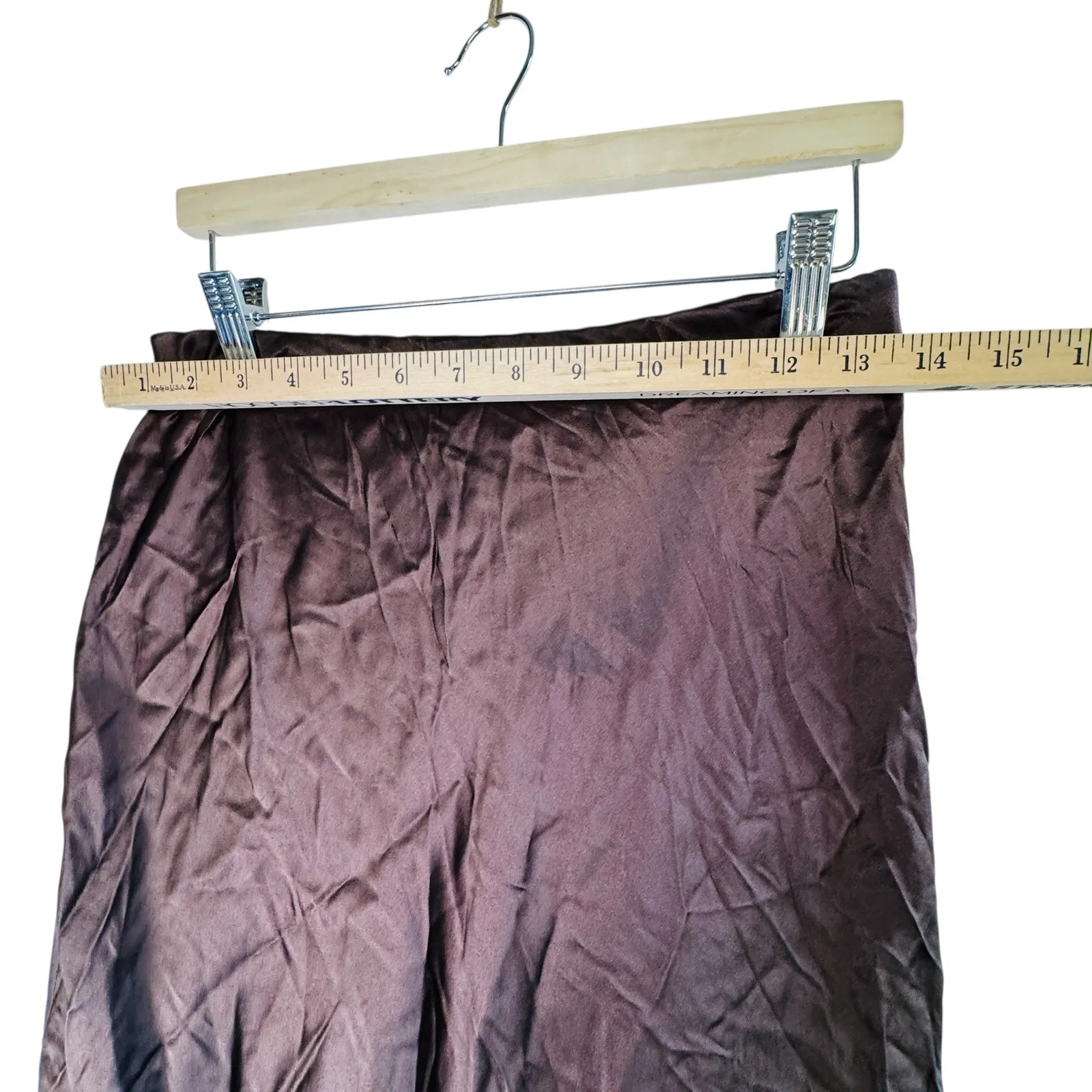 Banana Republic Dreamer Silk Maxi Skirt XS Chocolate Brown Bias Elegant Slip - Image 6