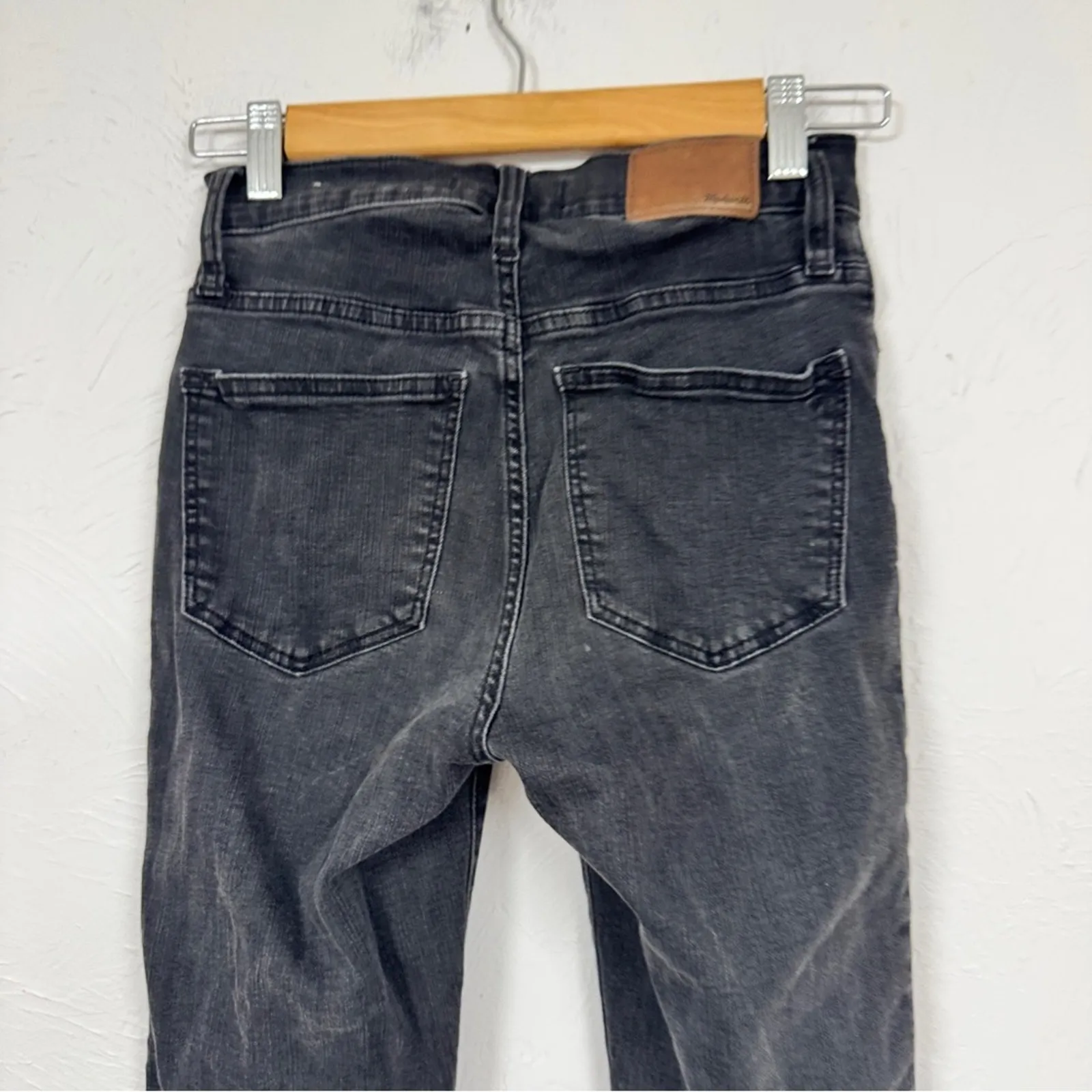 Madewell Black Cali Demi Boot Cut Jeans Womens 24 Raw Hem High Rise Casual Ankle - Image 9