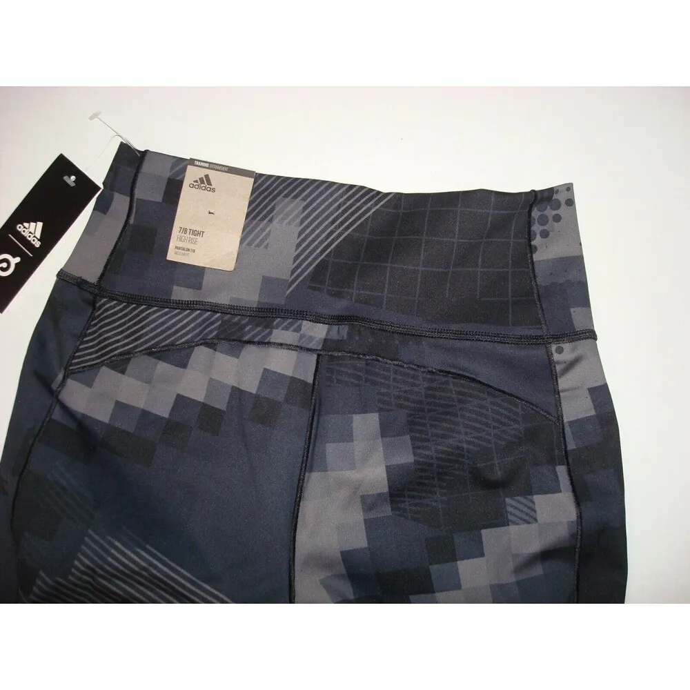 New NWT Peloton Adidas Leggings M HR Womens Black Gray Tight Logo Spinning Yoga - Image 7