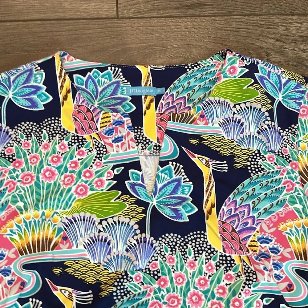 J.‎ McLaughlin Carly Paradise Print Sheath Dress Multicolor Catalina Cloth XS - Image 7