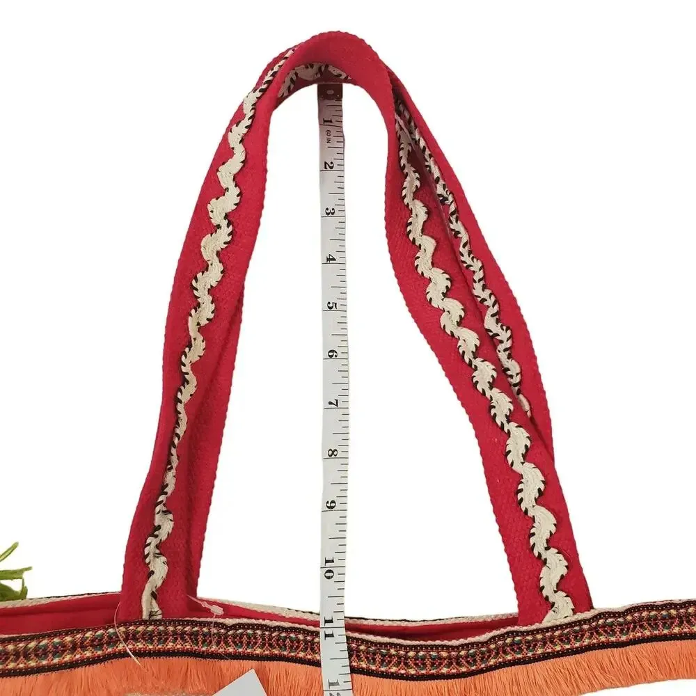 Katydid Embroidered Multicolor Canvas Tote Bag - Image 8