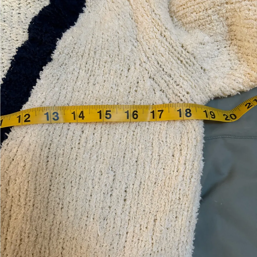 KIIT Cream and‎ Navy Japanese Cardigan Sweater Cotton Blend Size EST. Medium Blue - Image 4