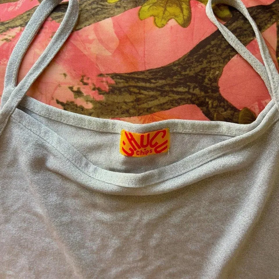 y2k vintage 2000s grey sparkly glitter camisole tank top Gray - Image 8