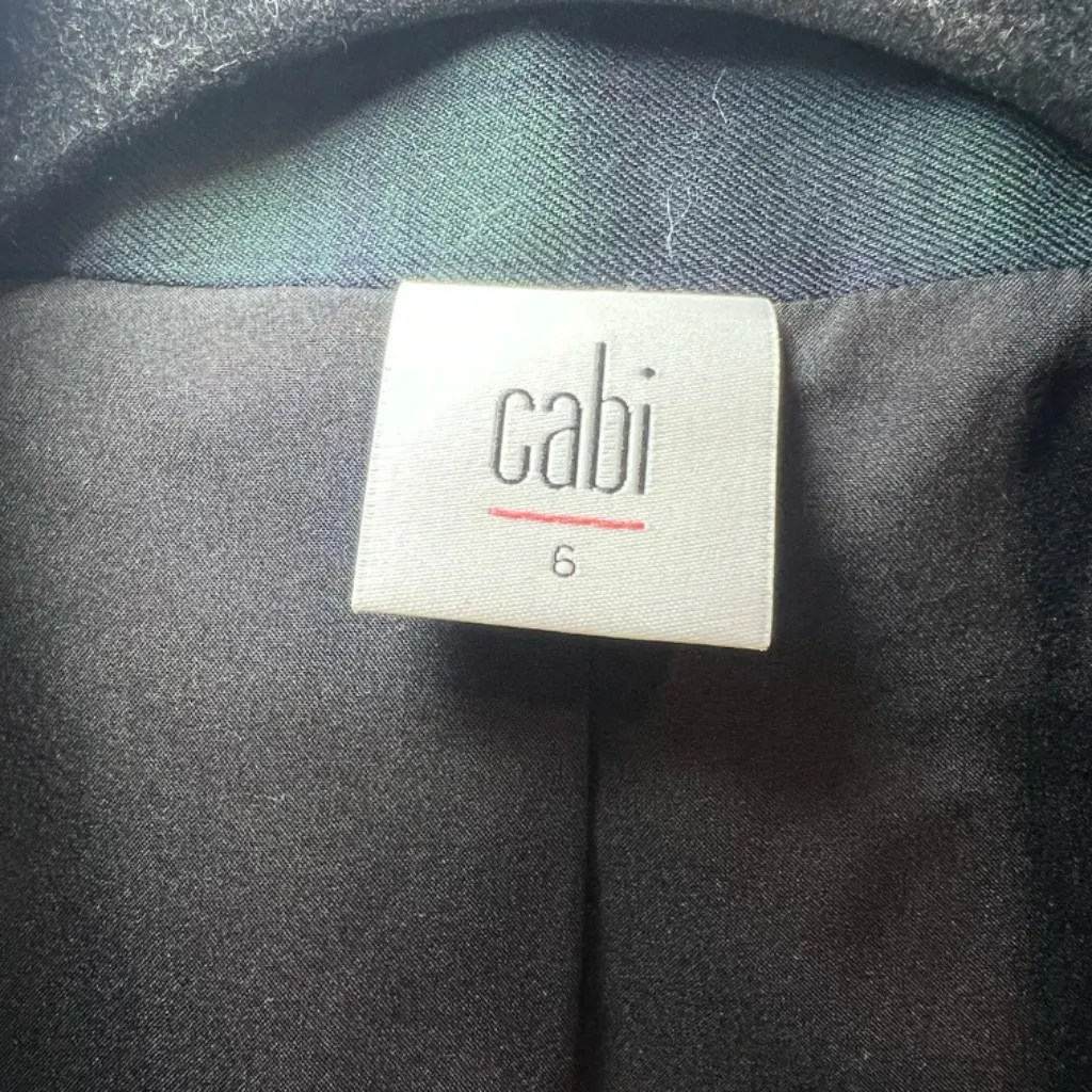 Cabi Tartan Plaid Asymmetrical Zip Moto Jacket Blazer Blue Green Academia Size 6 - Image 4