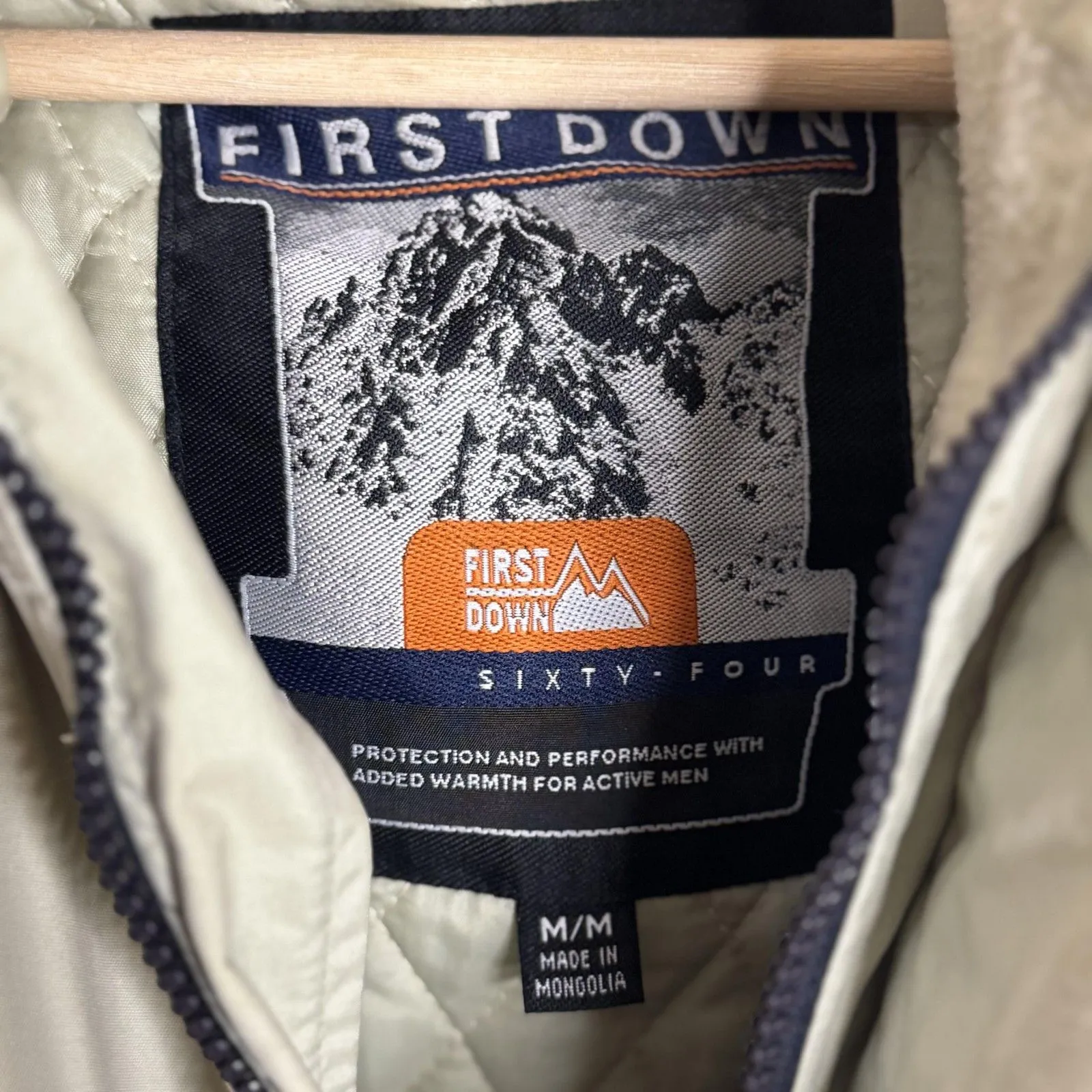 First Down Jacket Mens Medium Gray Hooded Parka Sixty - Image 10