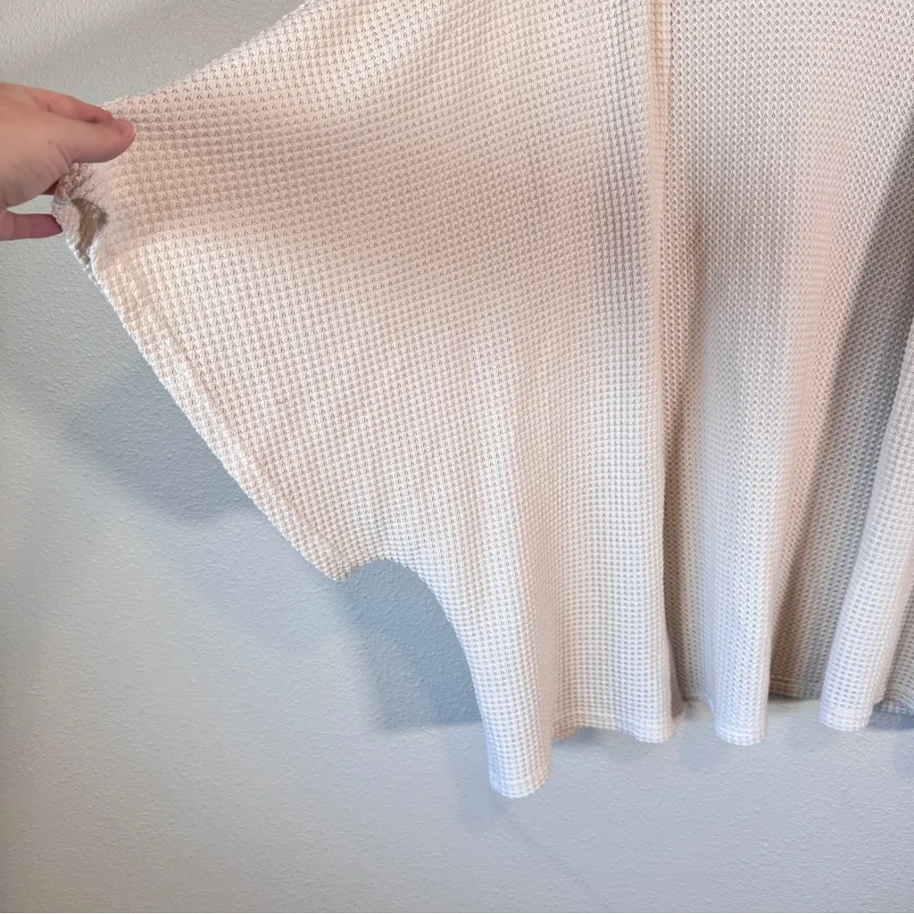 Express Cream Waffle Knit Cardigan Sweater Womens OS Casual Cozy Cabincore Fall - Image 6