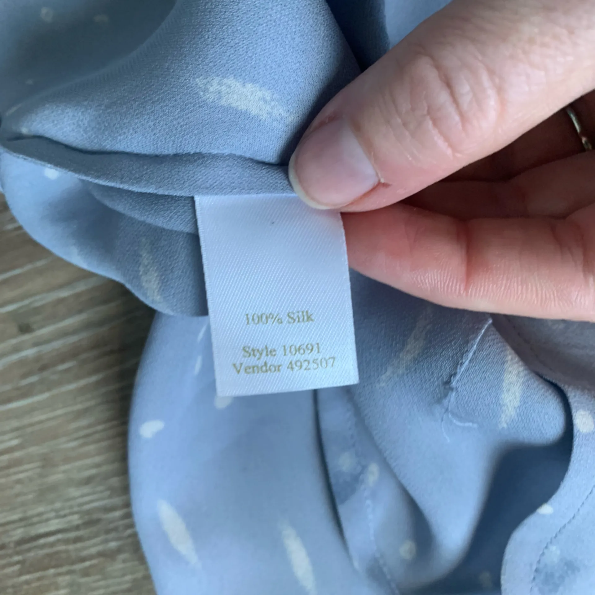 Caslon Blue Sleeveless Silk Ruffle Blouse L - Image 4