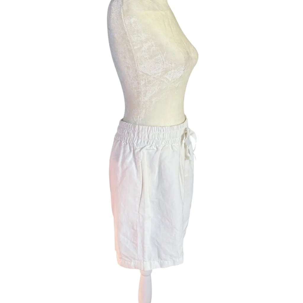 J. Crew white pull on elastic drawstring above the knee skirt women's size 2 - Image 4