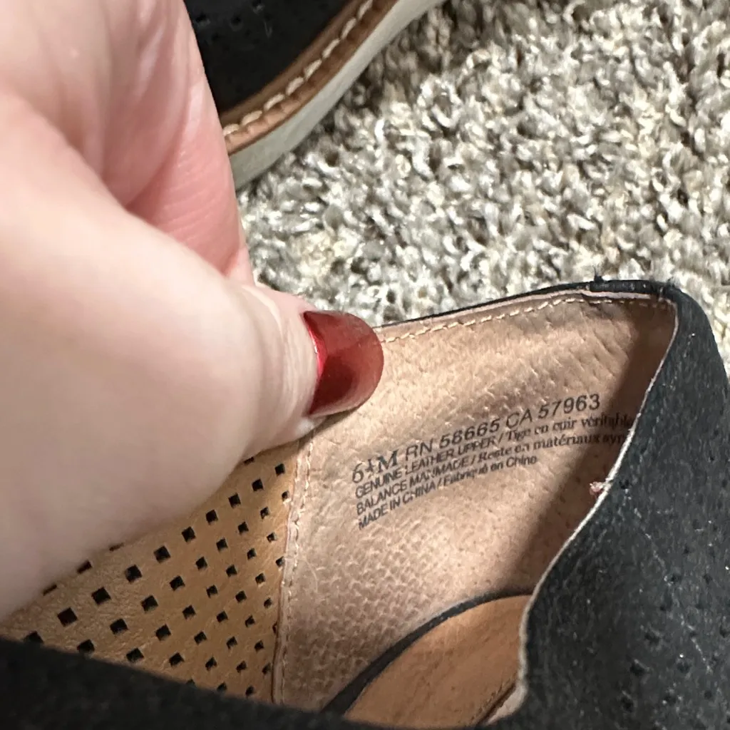 Halogen Black Perforated Loafers - Image 3