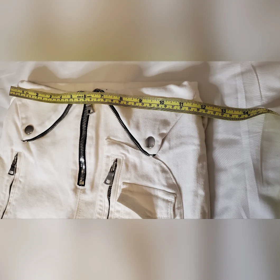 RtA White Diavolina Fold Over Waist Skinny Jeans with Black Label Size:24 - Image 6