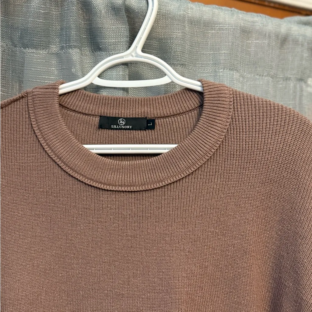 Chunky Knit Latte Sweater Brown Size L - Image 2