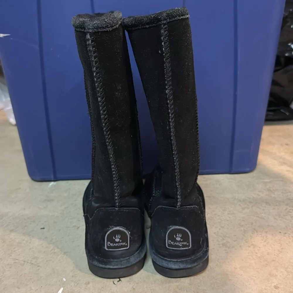 BearPaw Black Emma Tall wool lined boots size 7 B72 - Image 6