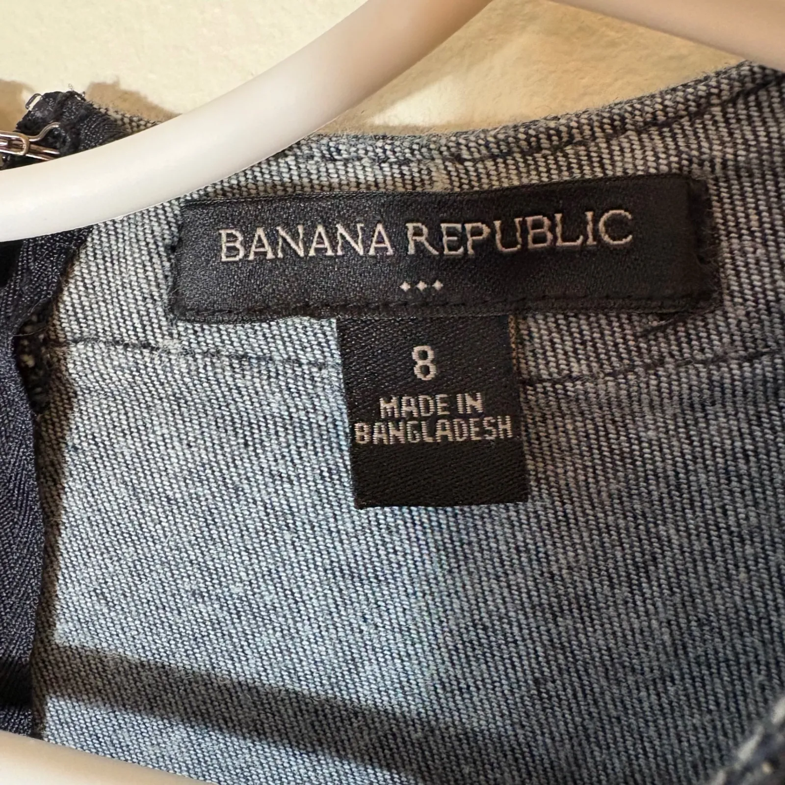 Banana Republic Dark Wash Denim Sheath Dress 3/4 Sleeve Size 8 - Image 4