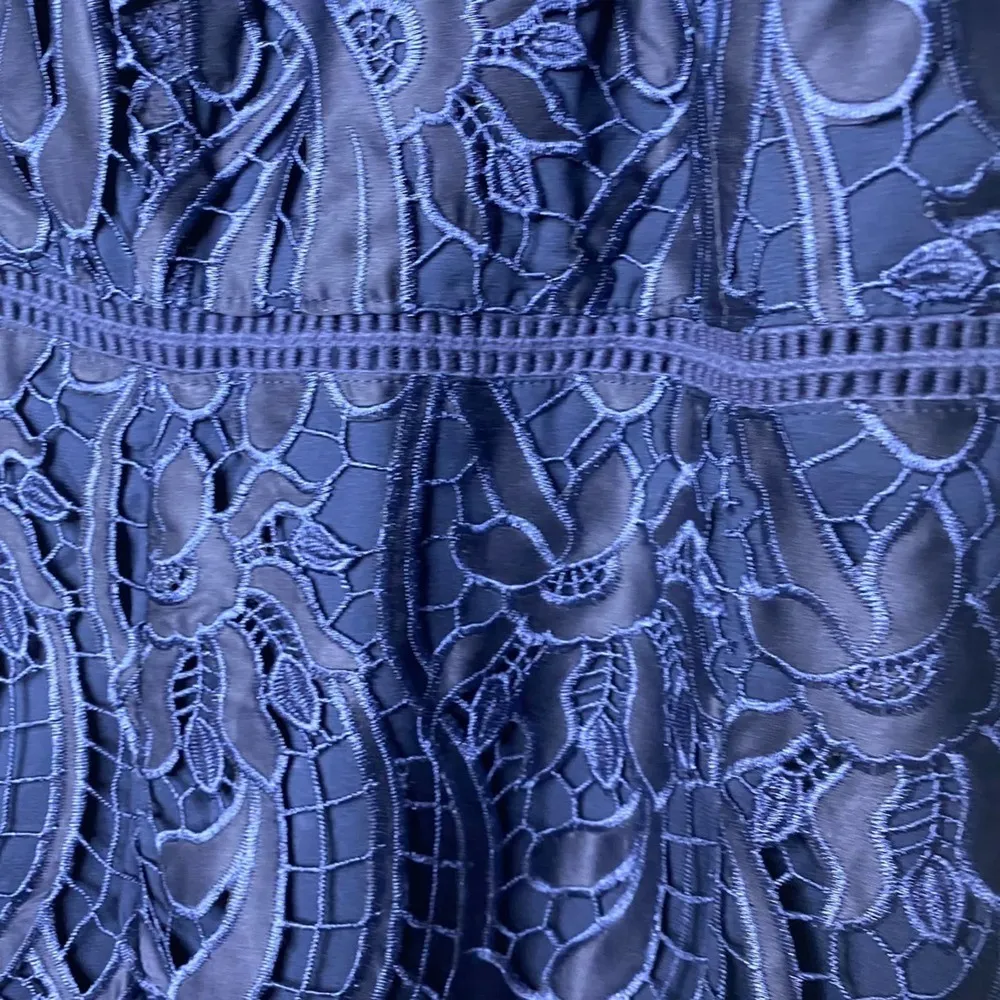 Bardot Floral Lace Halter Navy Blue Pencil Sheath Dress Cocktail Formal Size 4 - Image 9