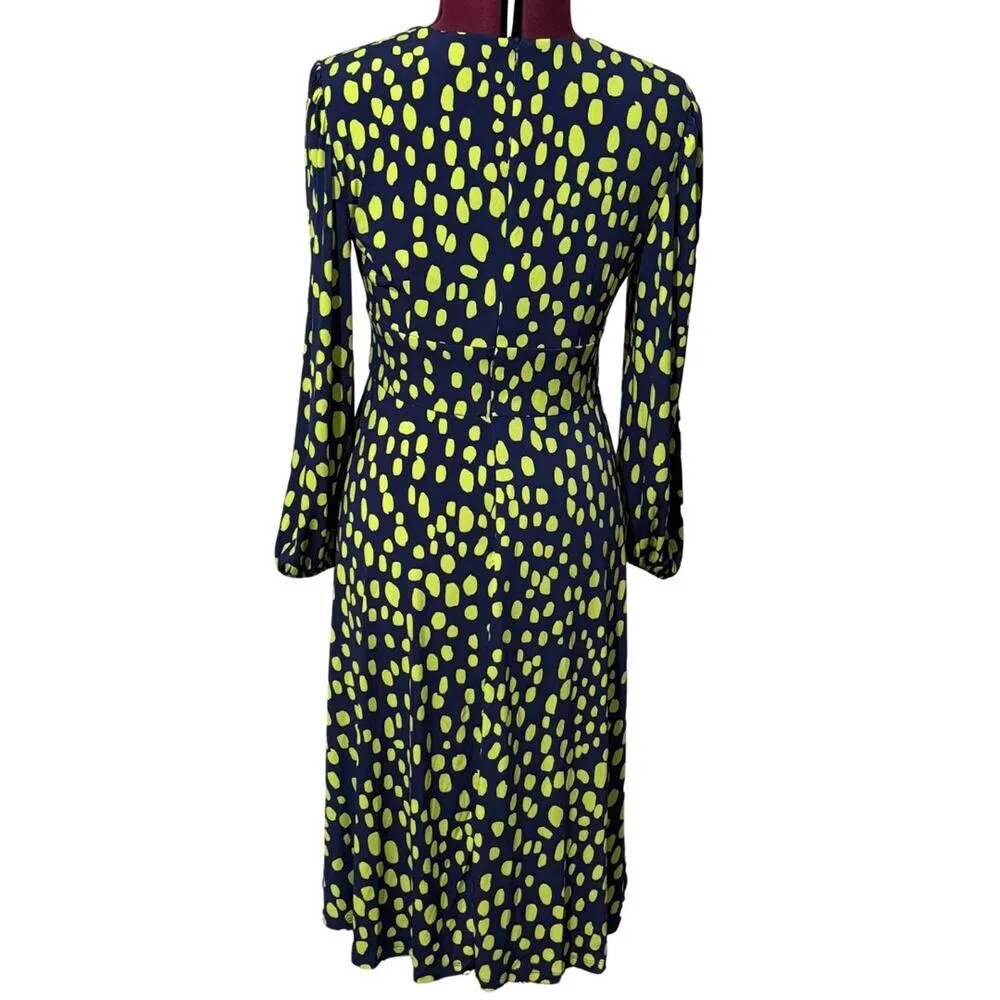 MAGGY LONDON Elorin Matte Jersey Knit Bishop Sleeve Ruched Midi Dress NWT 6P - Image 6