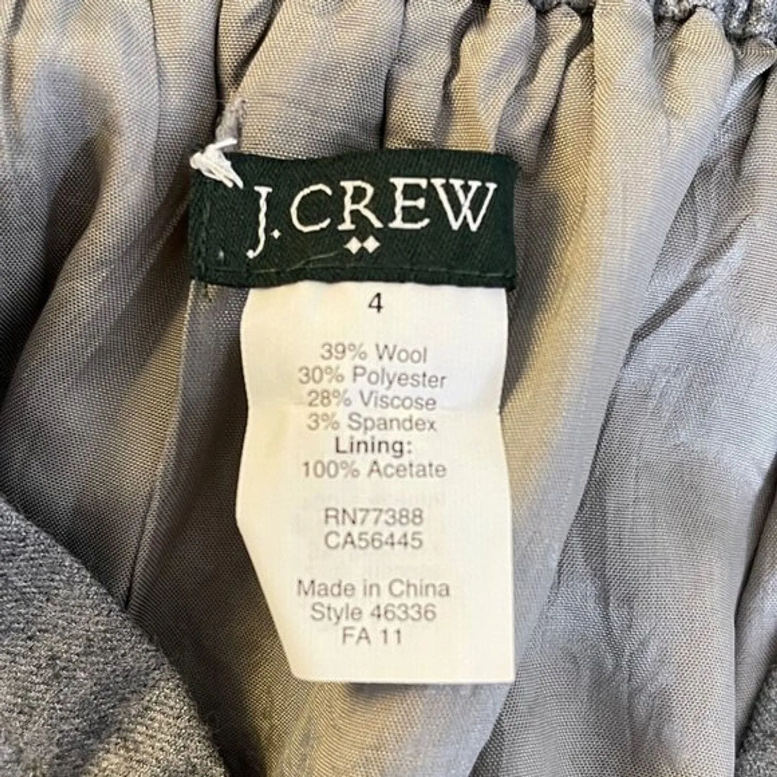 J. Crew Skirt Womens 4‎ Gray Sidewalk Skirt Wool Blend Neutral Minimalist Office - Image 3