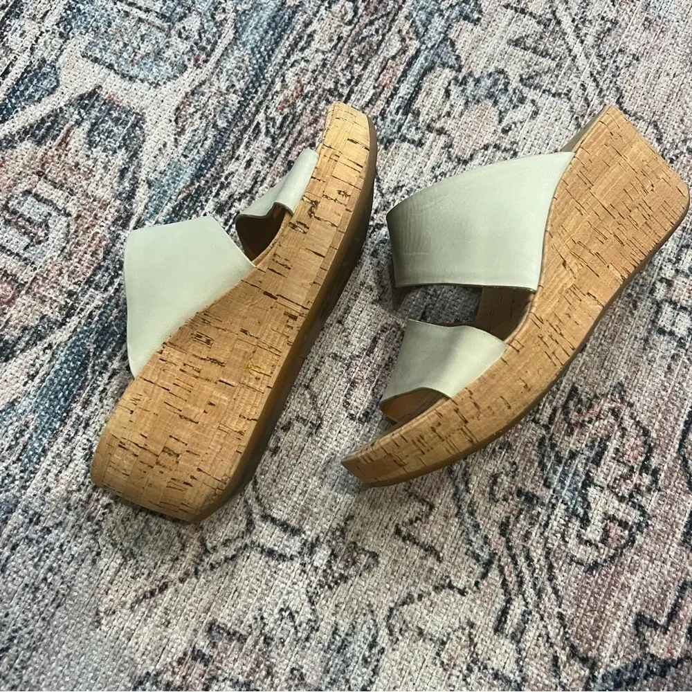 Korks Leather and Cork Wedge Sandal Tan Neutral Size 40.5 Women’s 9 Shoes - Image 6