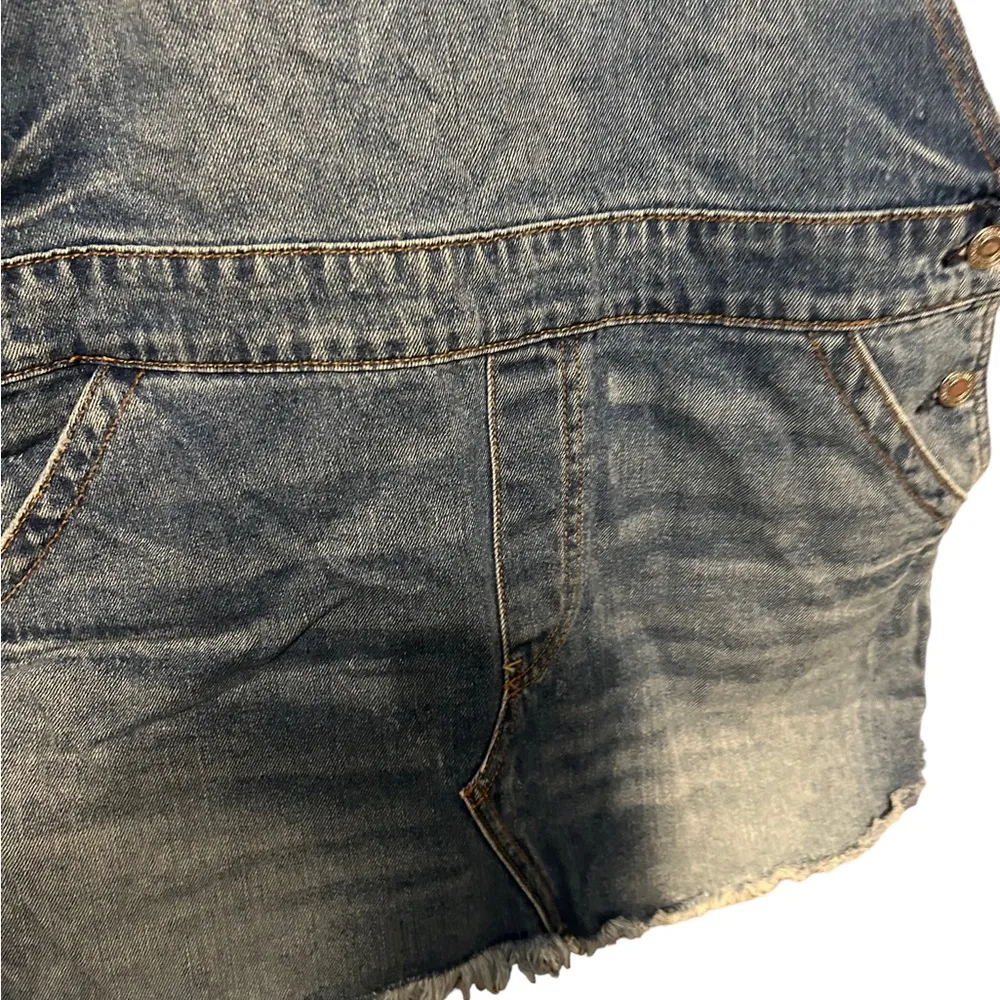 American eagle distressed denim overalls dress size medium - Image 2