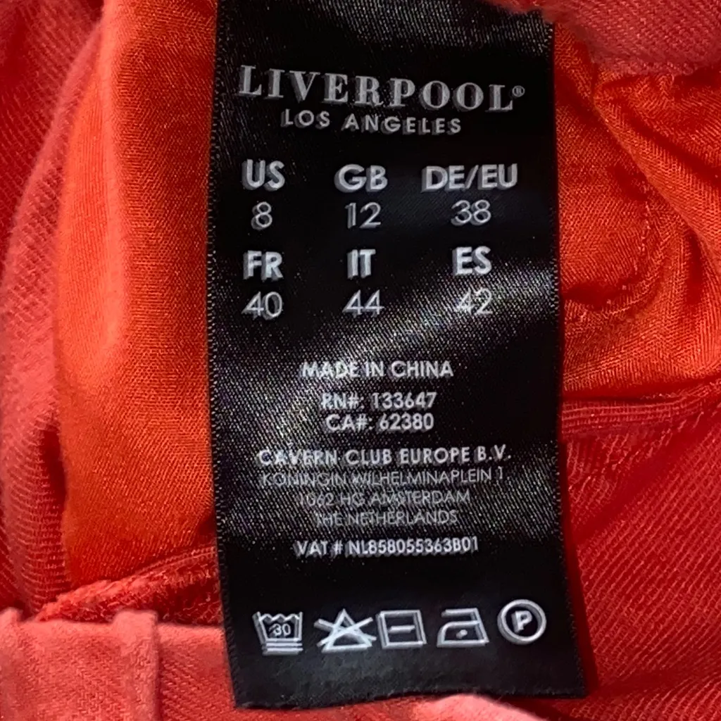 HOT CORAL LIVERPOOL PANTS Linen Blend Cargo Drawstring - Image 7