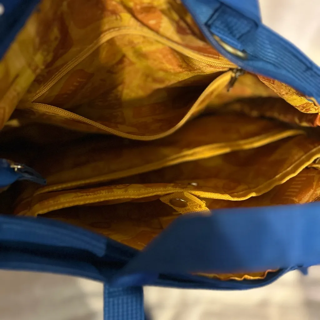 Samantha Brown Blue Laptop Bag with Crocodile Pattern/ Travel - Image 7