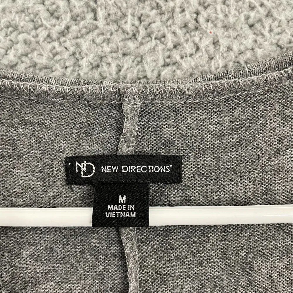 New‎ Directions Women M Gray Layered Jeweled Casual Oversized Scoop Neck Sweater Size M - Image 4