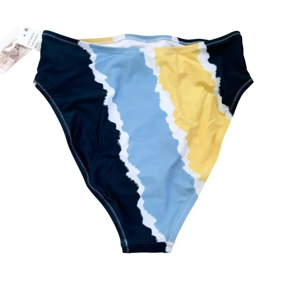 NWT Jessica Simpson Smooth Sailing High Waist Bikini Bottom Sol Multi Size M - Image 3