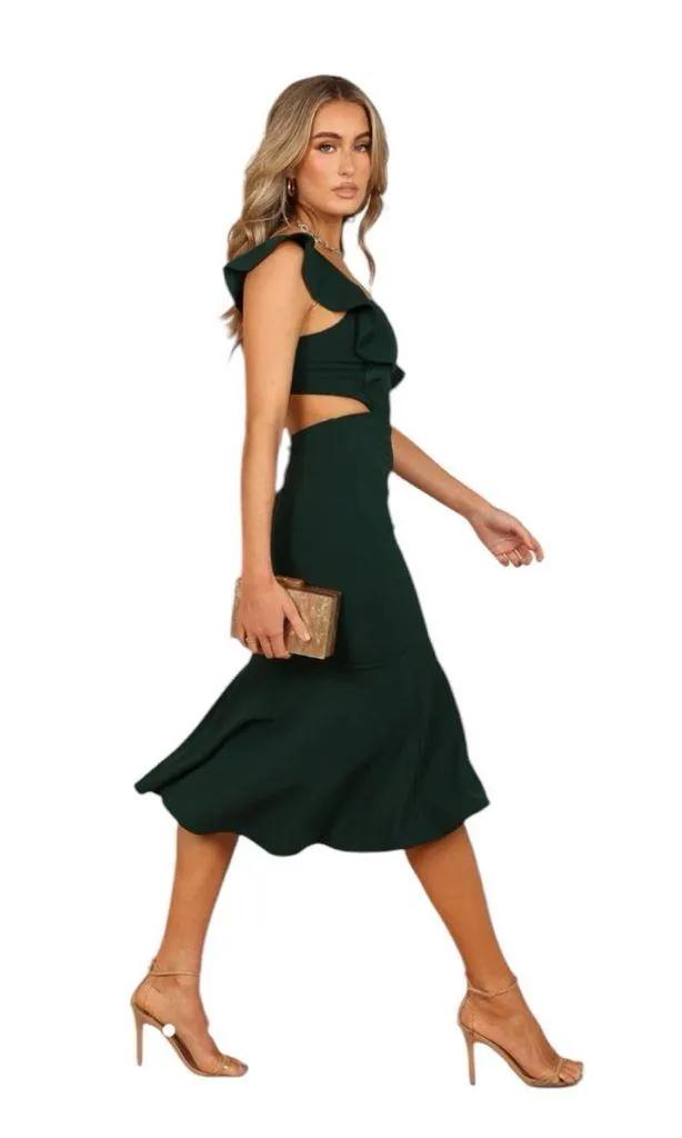 Petal & Pup - Yvonne Hi Low Backless Midi Dress Sz L - Image 12