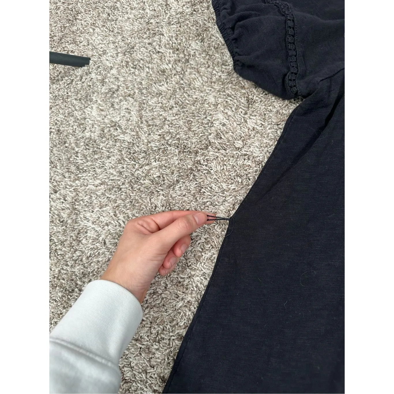 Boden Trim Detail Jersey Mini Dress Black Women’s 14R Short Sleeve Cotton Boho Size L - Image 11