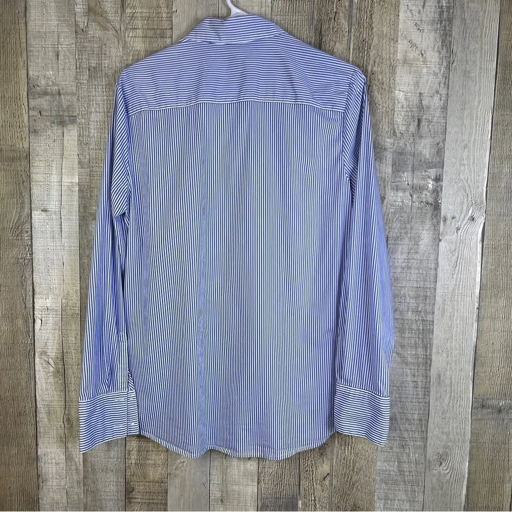 Premise Studio Size 12 Blue White Striped Button Front Long Sleeve w/But… - Image 2