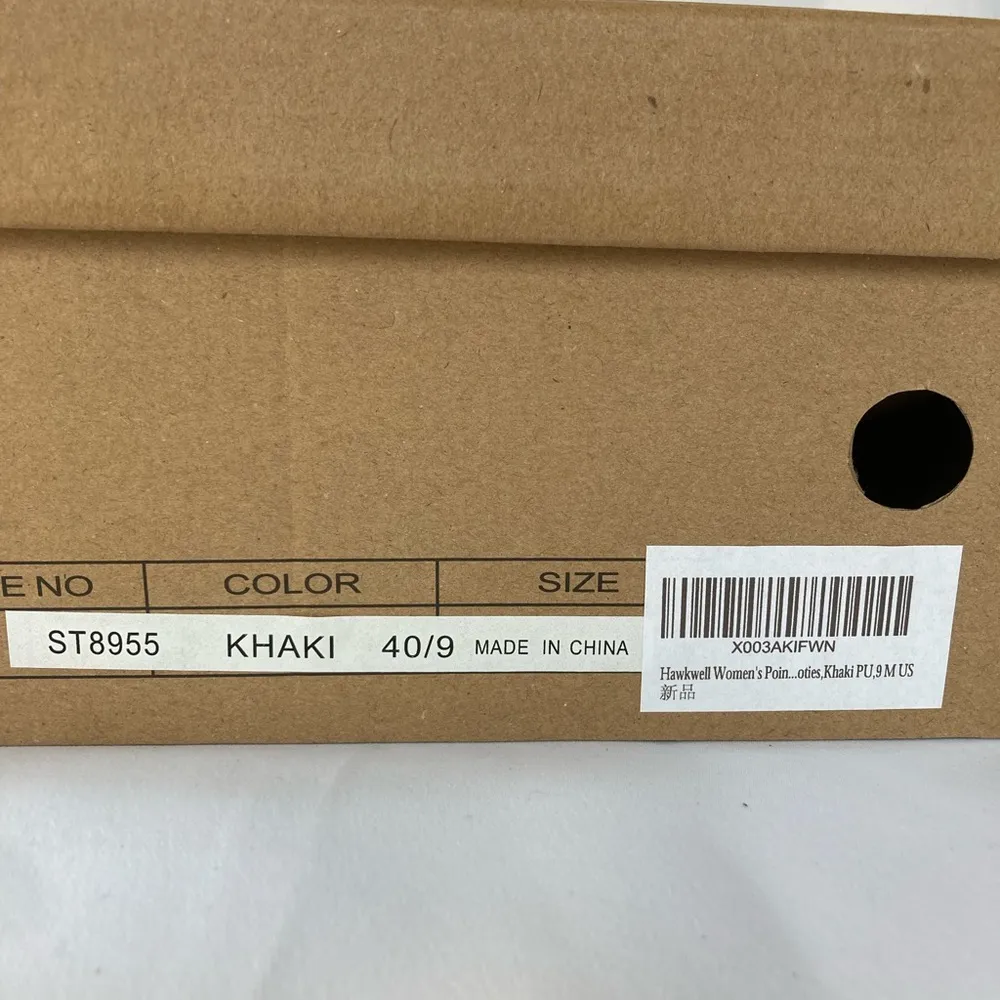 Hawkwell Women's Pointed Toe Side Zipper Slip on Chunky Heel Booties Khaki Color Tan Size 9 - Image 9