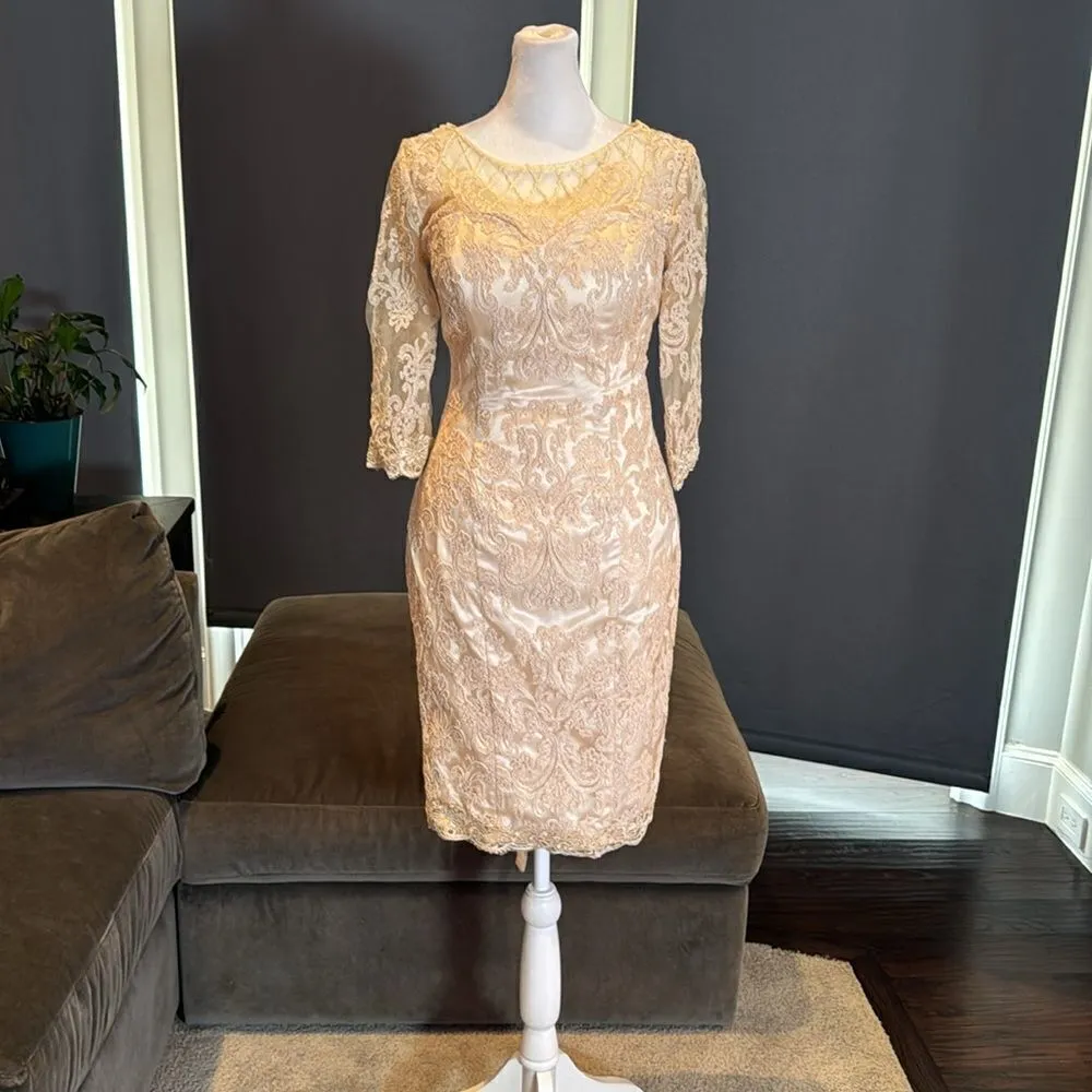 Women’s Tea Length BodyCon Dress Matching Chiffon Jacket Corset Back Size XS - Image 6