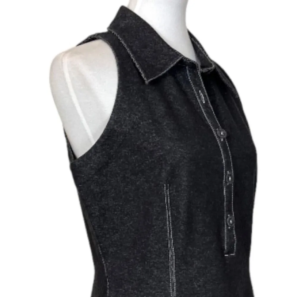 Lafayette 148 Women’s Dress Denim Shirt Dress A Line Collar Stretch Black Size 8 - Image 8