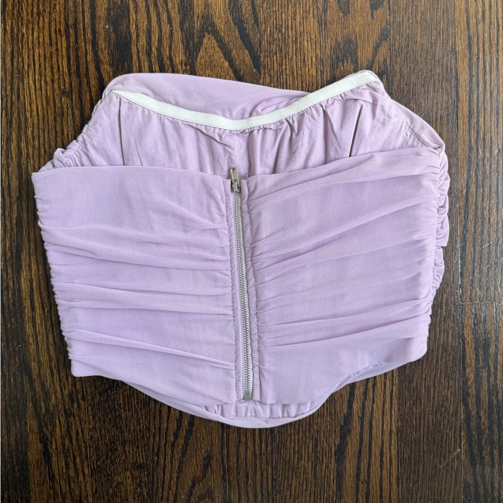 Lavender Ruched Corset Top Purple - Image 3