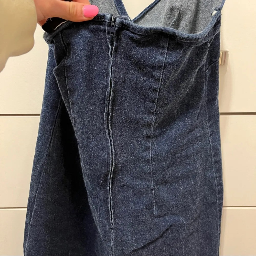 Rocket Candy Denim Fringe Halter Dress Size M - Image 6