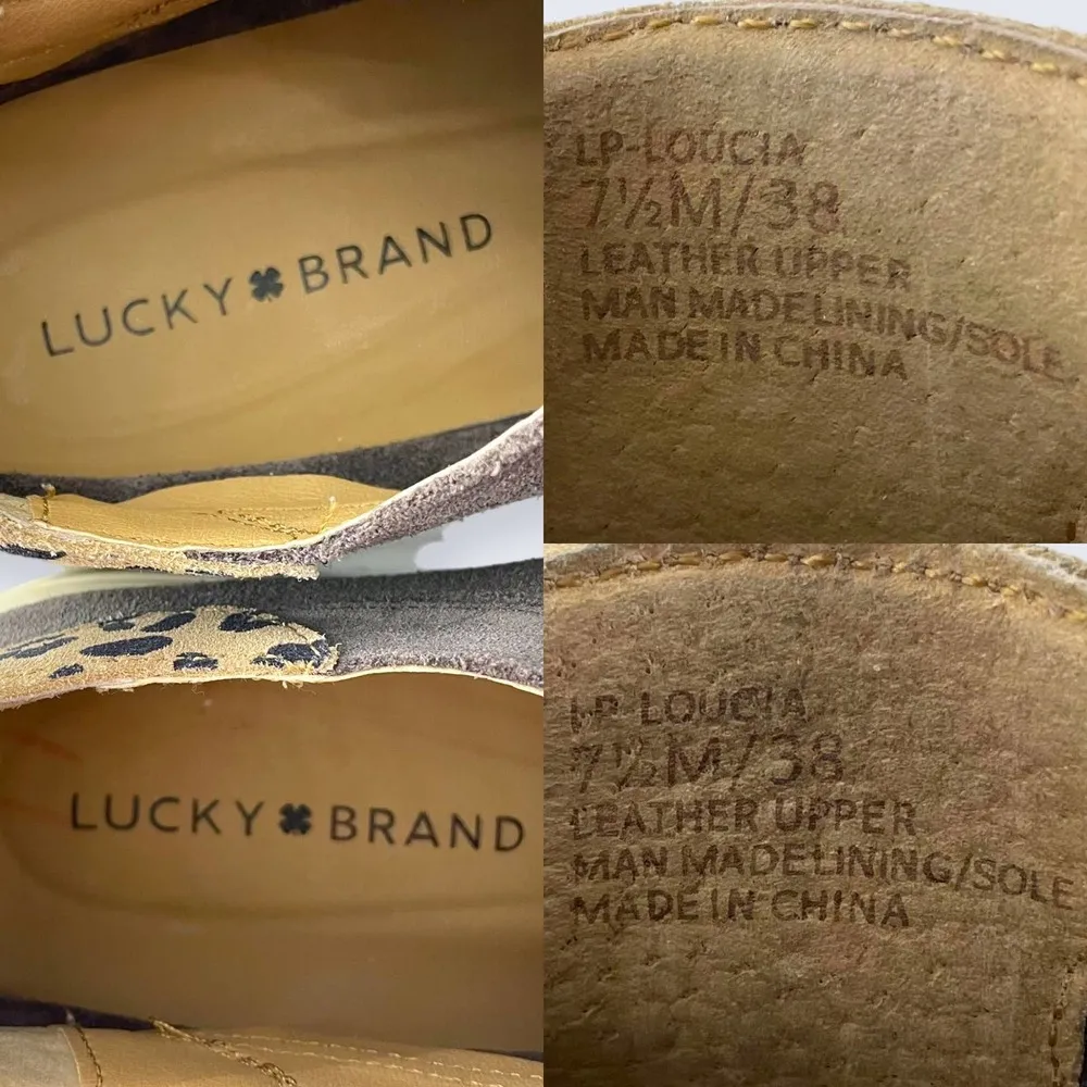 Lucky Brand Loucia Gray Suede Leopard White Sole Lace Up Sneaker 7.5 - Image 8