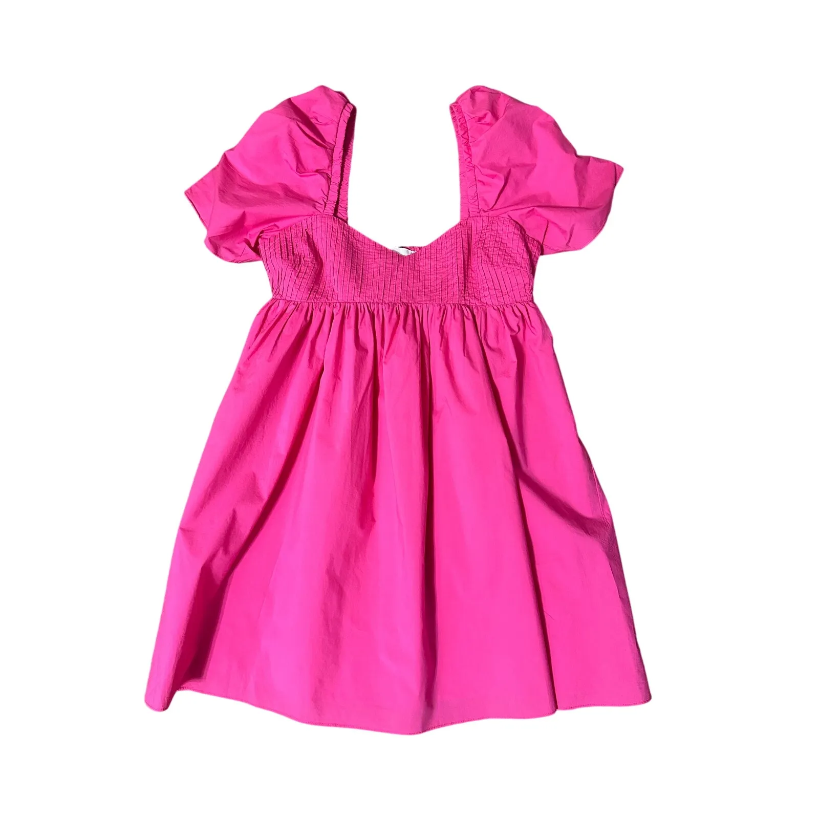 Tuckernuck Hyacinth House Mini Dress Fuchsia Pink Cotton Puff Sleeve - Image 7