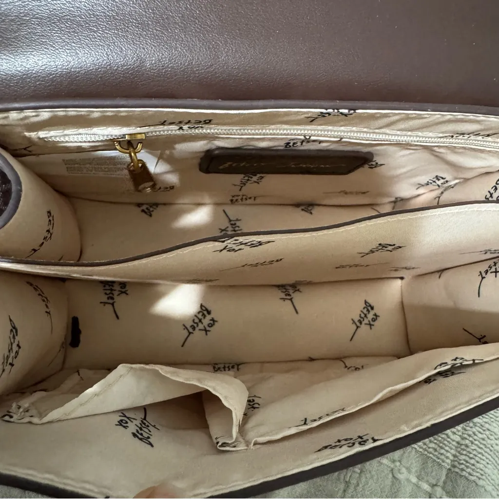 Betsey Johnson Western Brown & Black Cow Crossbody Bag with Heart Accents Charms - Image 11