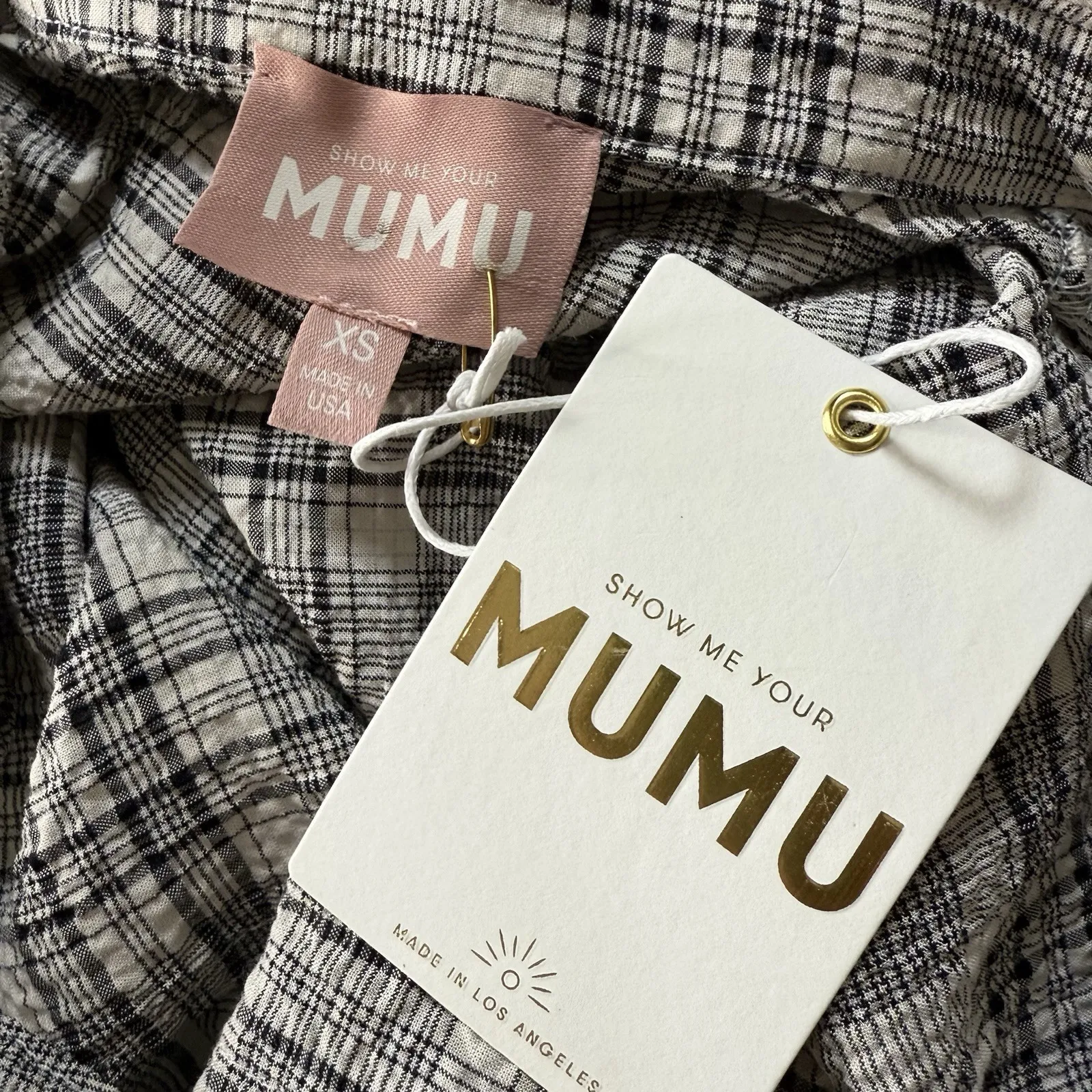 Show Me Your Mumu‎ XS Oversized Leo Button Down Tunic Shirt Dress Seersucker - Image 8