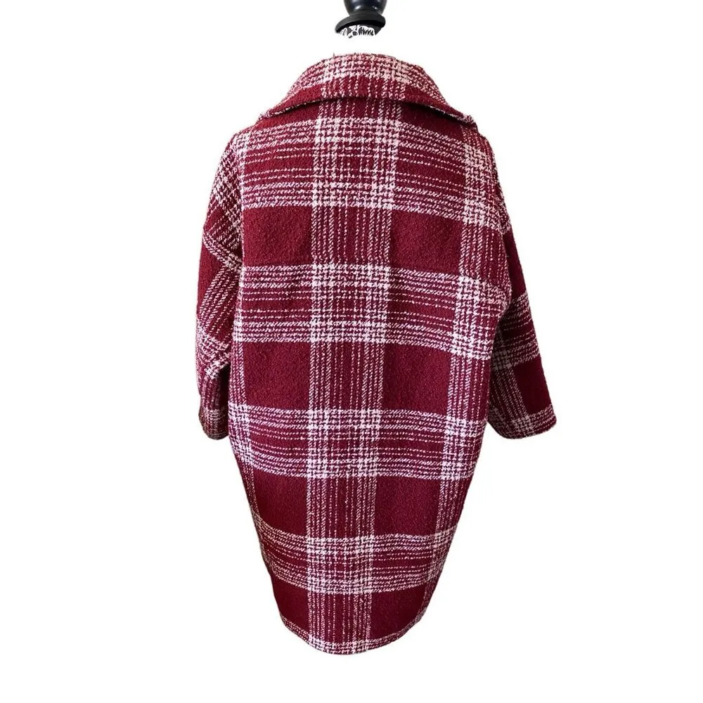 Helencsc Tweed Winter Coat Peacoat Jacket Fall Spring Outdoors Boho Bohemian Blue Size XXL - Image 2